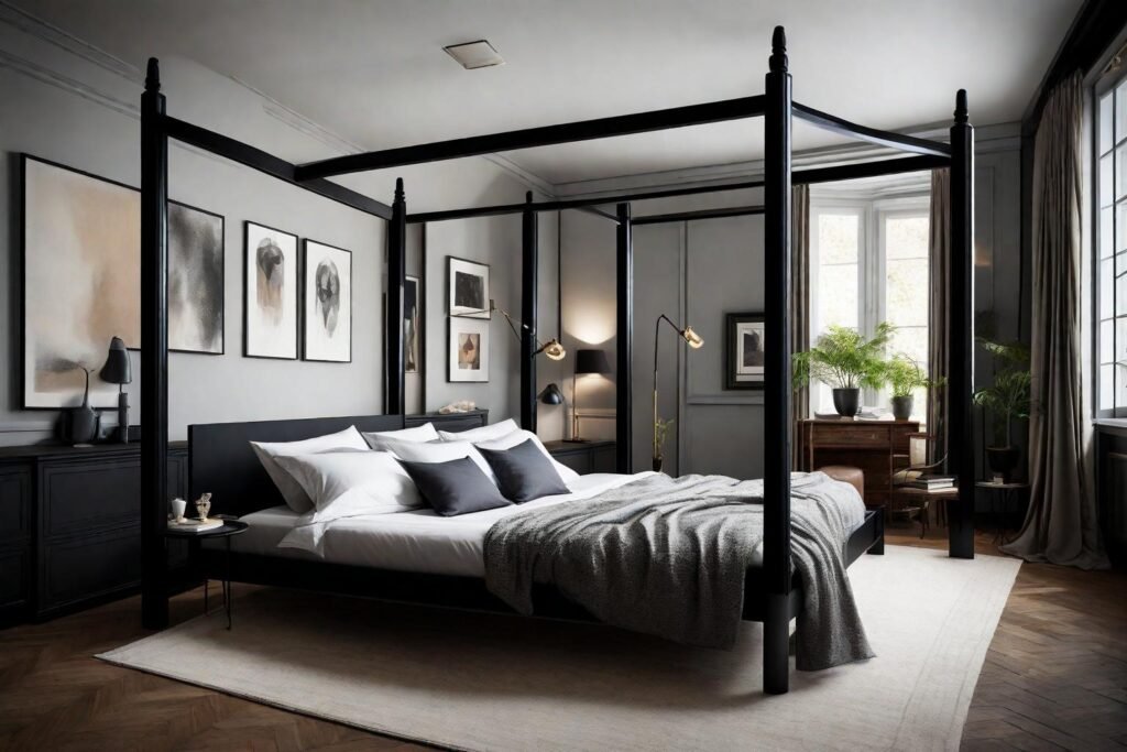 How to Style Your Black Four-Poster Bed